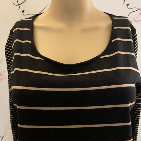 Jones New York. Size Small. Pullover Stripe Cotton Blend Lightweight Top. B98. - Picture 2 of 7
